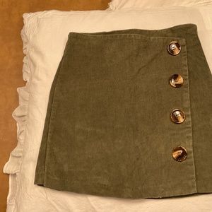 Altar’d state olive green button skirt